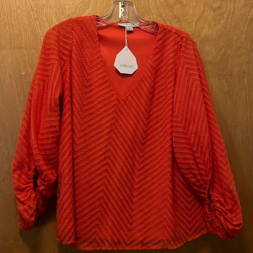Favlux- Medium Doub Orange Flowly Blouse
